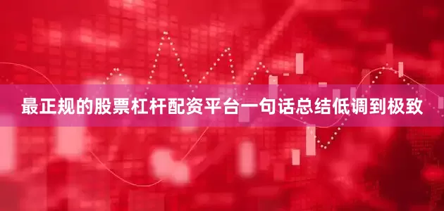 最正规的股票杠杆配资平台一句话总结低调到极致